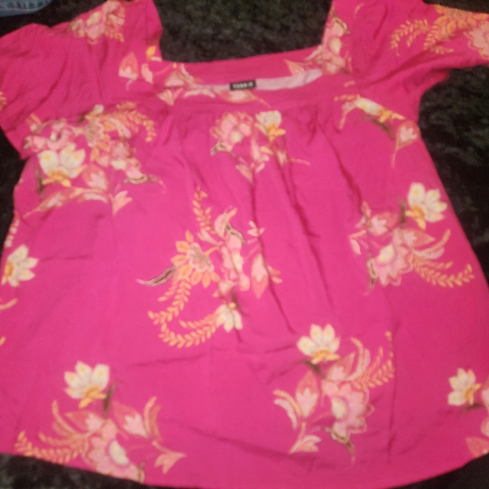 Torrid Pink Floral Blouse